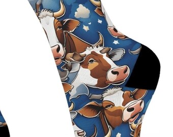 Cow Socls for Cow Lover's Gifts! Novelty Socks! Premium padded, comfy with funny cows, for men and women