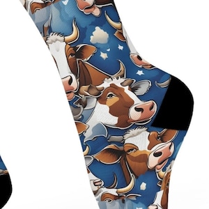 Cow Socls for Cow Lover&#39;s Gifts! Novelty Socks! Premium padded, comfy with funny cows, for men and women