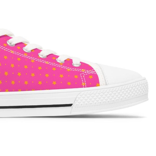 Pink Polka Dot Sneakers - Cute orange dots on bright pink tennis shoes. Low-rise shoes with luxury  extras, and Free Shipping