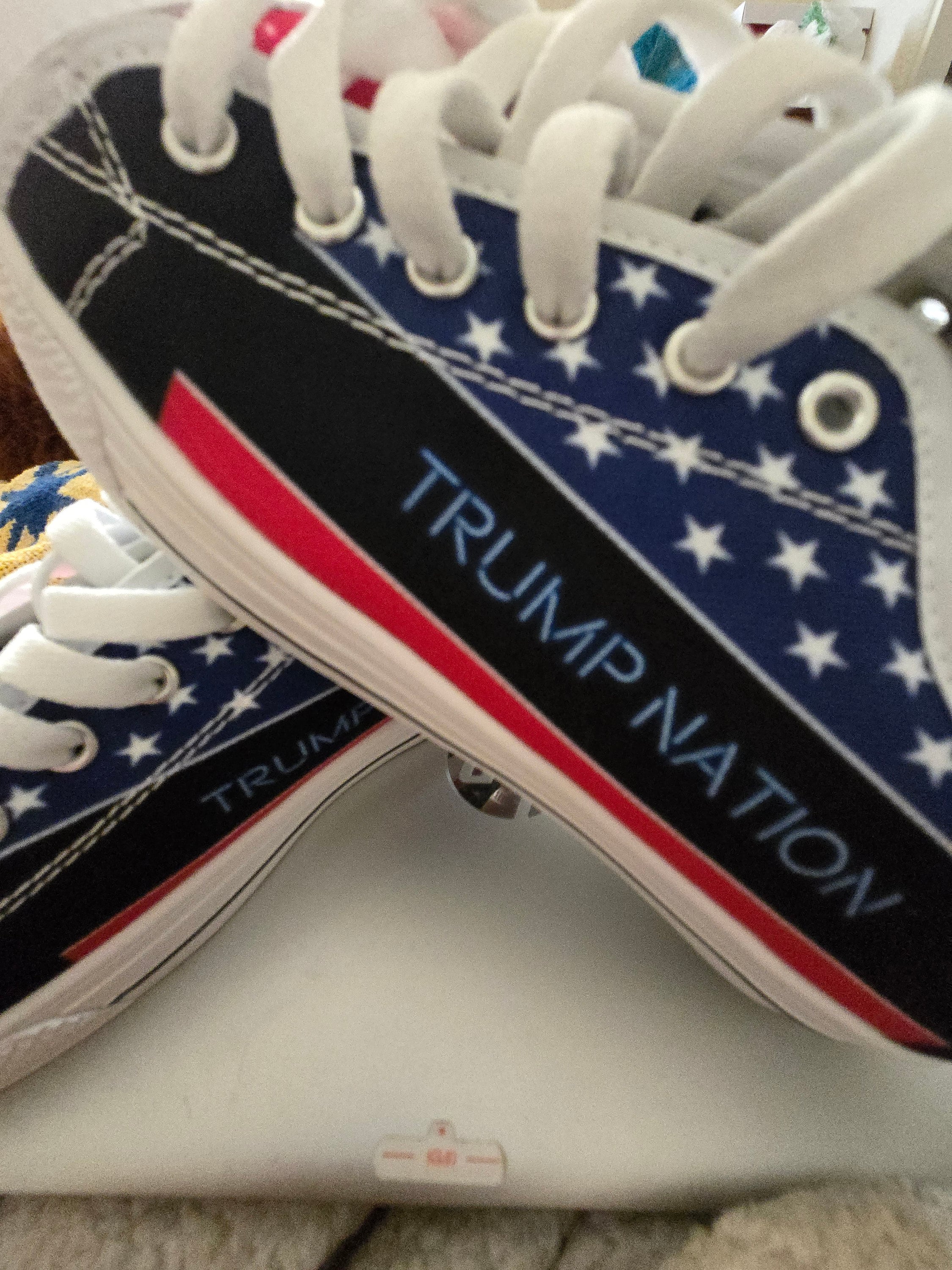 Trump Sneakers, Yep, President Trump Shoes! "trump Nation" Super Comfy,  Patriot Tennis Shoes That Are so Cool! - Etsy