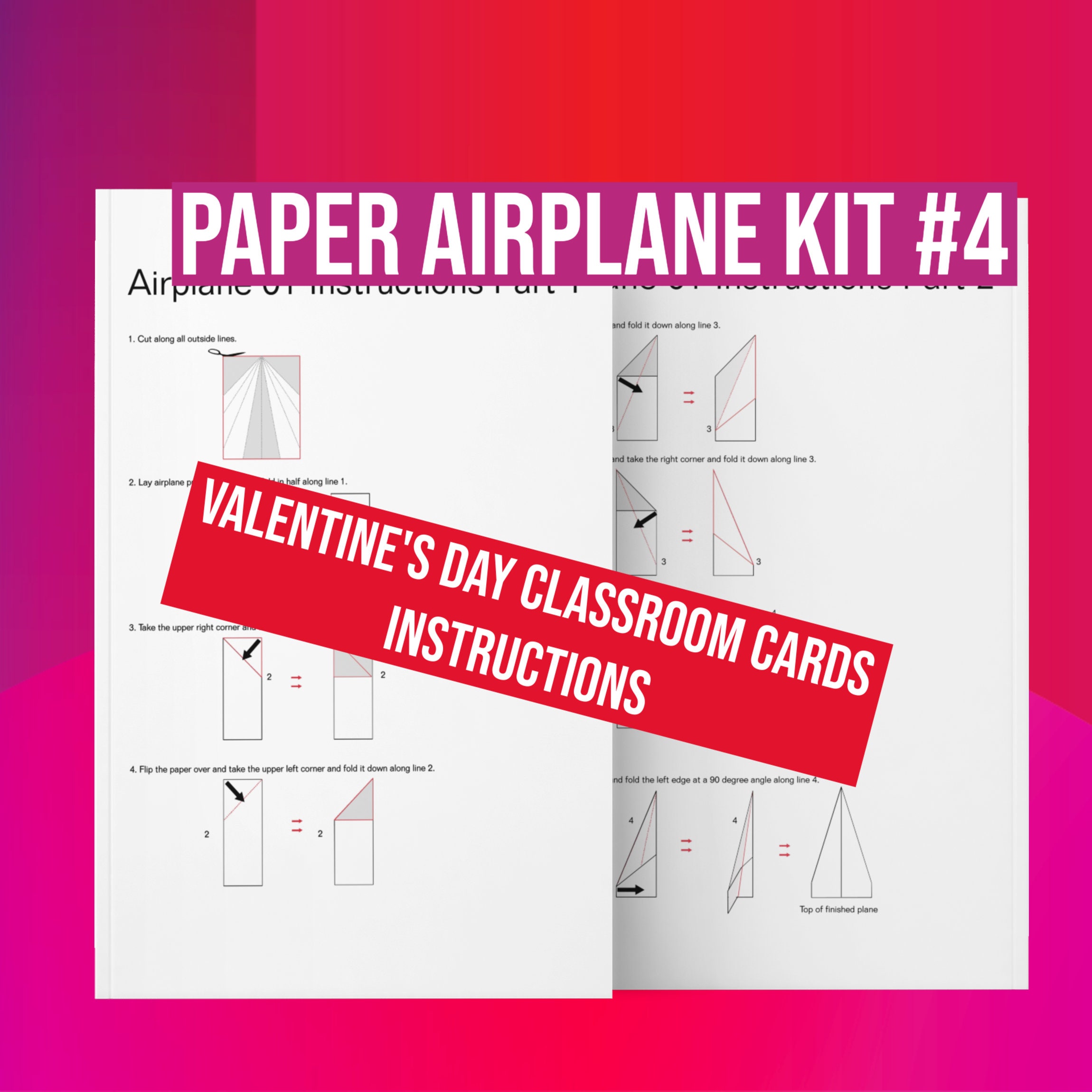 Valentine's Day Class Cards. Over 40 Printable Valentine Paper Airplane ...