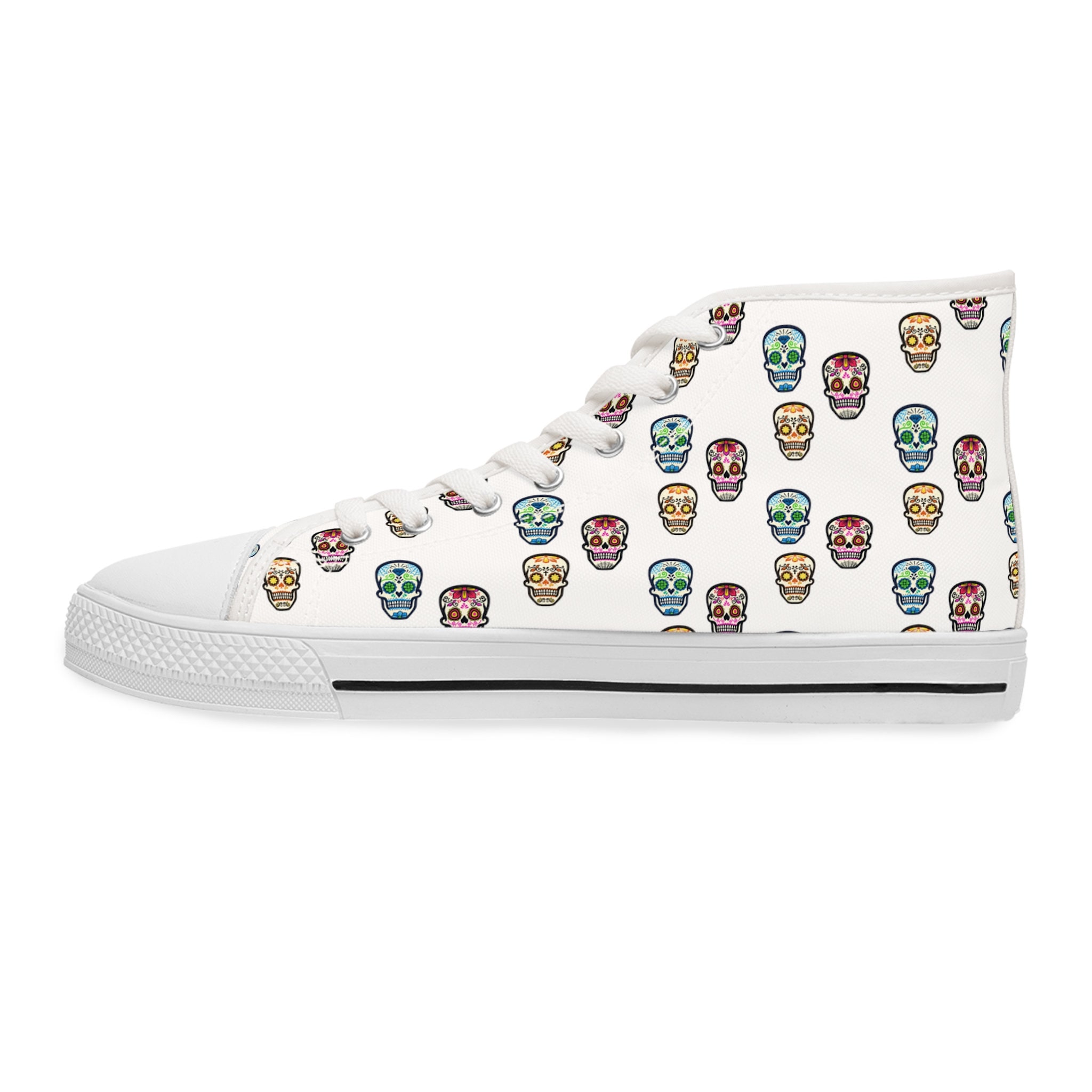Sugar Skull Sneaker Tennis Shoes! High Tops W/ Sugar Skulls on