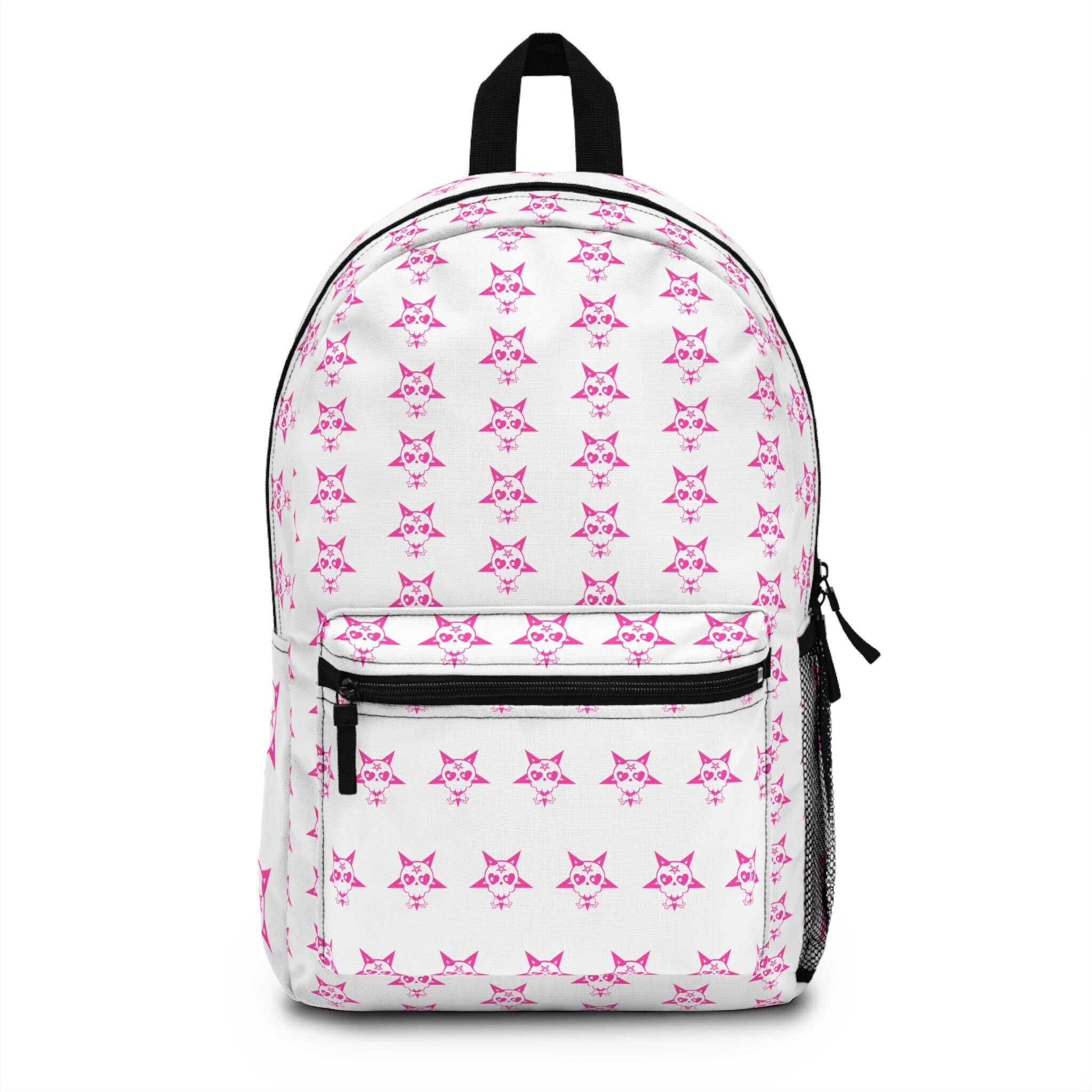 Goth Backpack in Pink and White. Gothic Fashion for the Girls. 