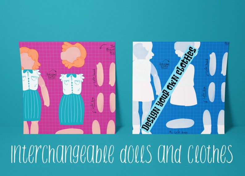 Printable Paper Dolls Kit A Craft Toy Set W/ Digital Paper Dolls, Pets