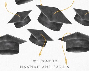 Custom graduation party sign, graduation announcement sign, graduation welcome sign, graduation party, graduation party sign