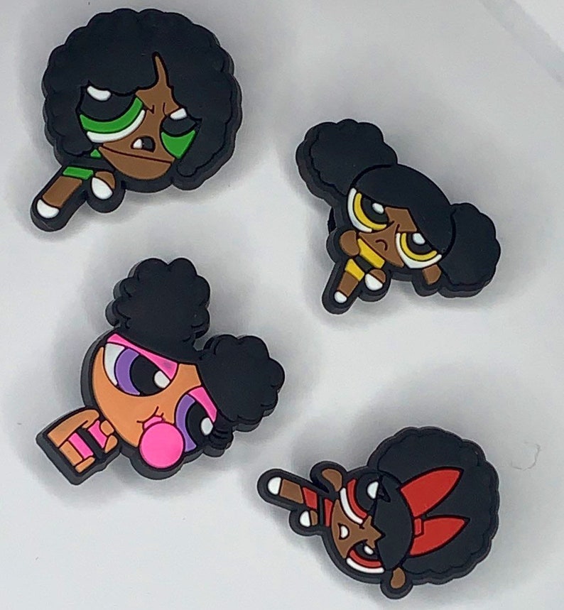 Baddie Power Puff Girls Croc Charms African American Power Etsy