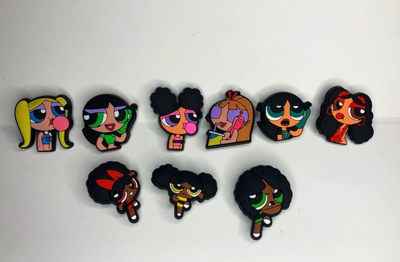 Baddie Power Puff Girls Croc Charms African American Power Etsy