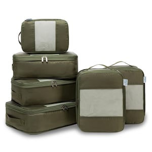 6-Pack & 10-Pack Compression Packing Cubes Travel Essentials - Lightweight, Water-Resistant Luggage Organizer Bags with Handles