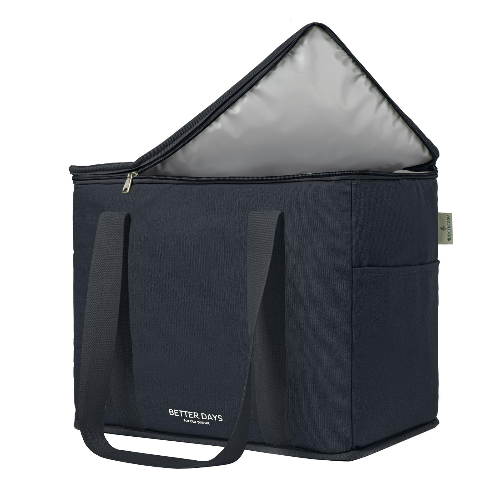 XL Insulated Reusable Grocery Bag - 30L Capacity, Keeps Food Hot/Cold, Foldable, Dark Grey, Commercial Food Warmer - View #6