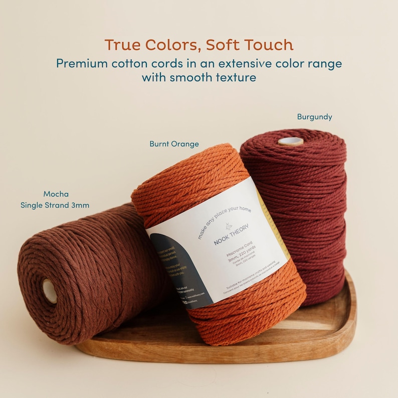 3mm Macrame Cord 220 Yards – Soft Cotton Rope for Boho Decor image 15