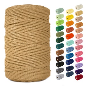 3mm Macrame Cord 220 Yards – Soft Cotton Rope for Boho Decor