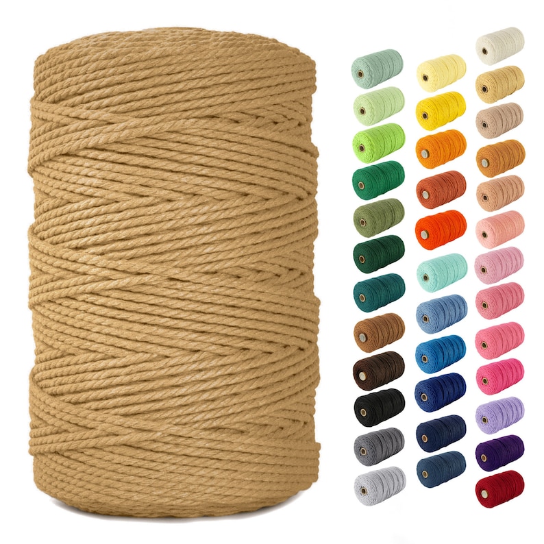 3mm Macrame Cord 220 Yards – Soft Cotton Rope for Boho Decor image 1