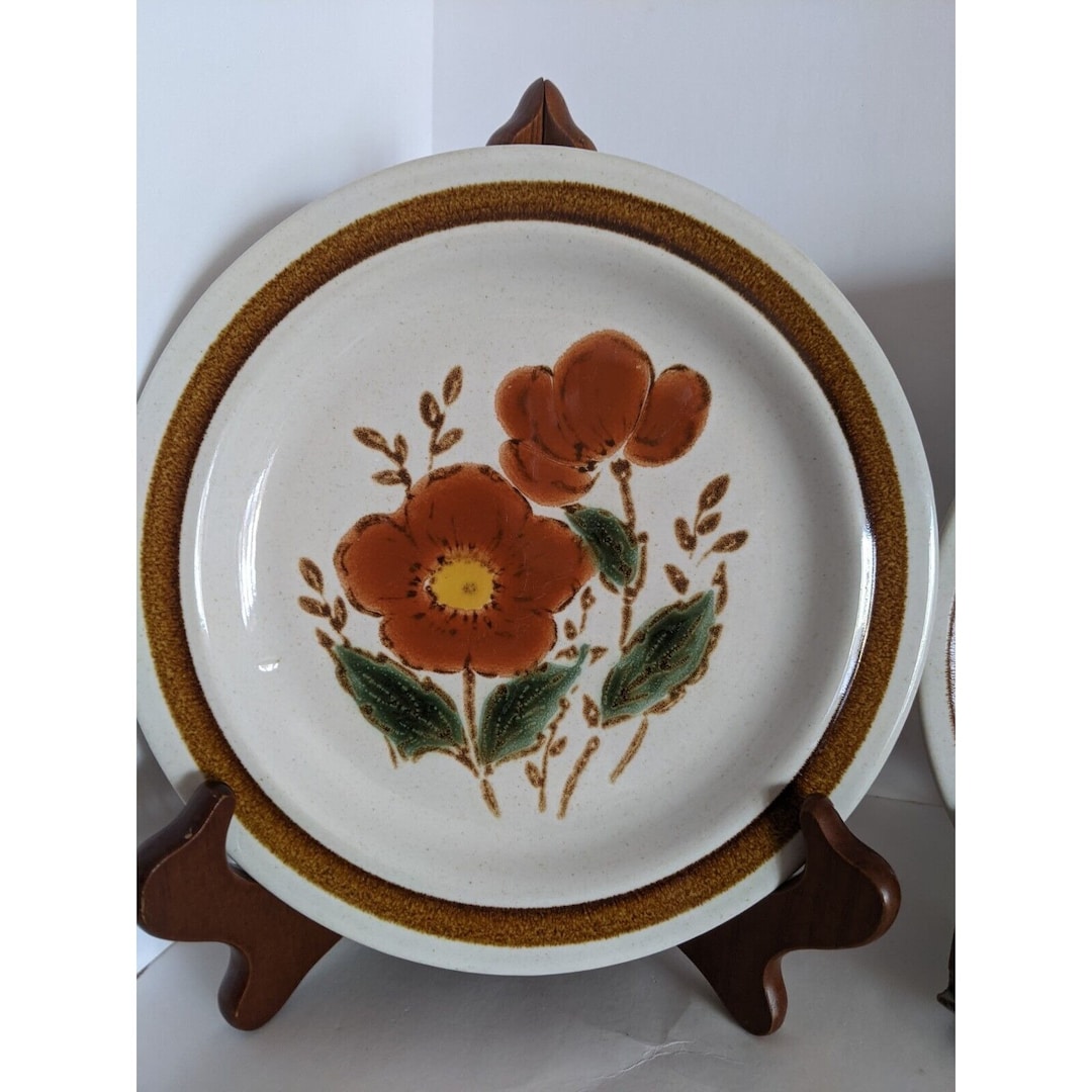 Vtg 1974 Jcpenney Woodlands Stoneware Bread/side/dessert Plates 7.25
