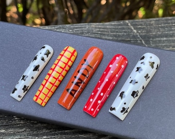 Woody Press On Nails