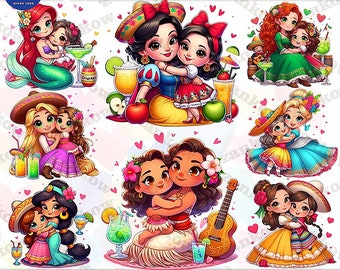 8 Princess Cinco De Mayo Png Bundle, Cinco De Mayo Png, Mexican png, Princess Character Movie Png, Chingona Png Instant Download