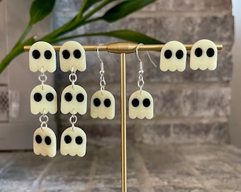 Glow-in-the-Dark Ghost Earrings: Handmade Polymer Clay Earrings
