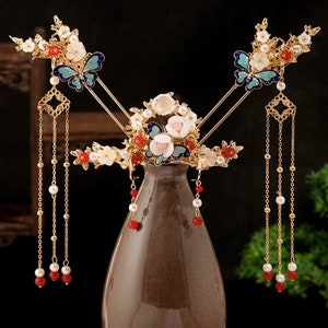 Oriental Hair Flower Etsy UK