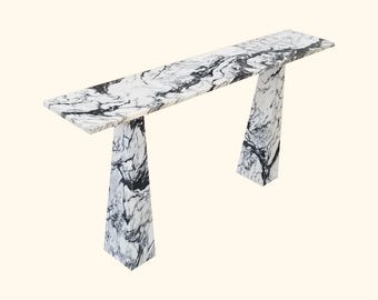 Arabescato Venato Console Table - Entryway Table - White Marble Table