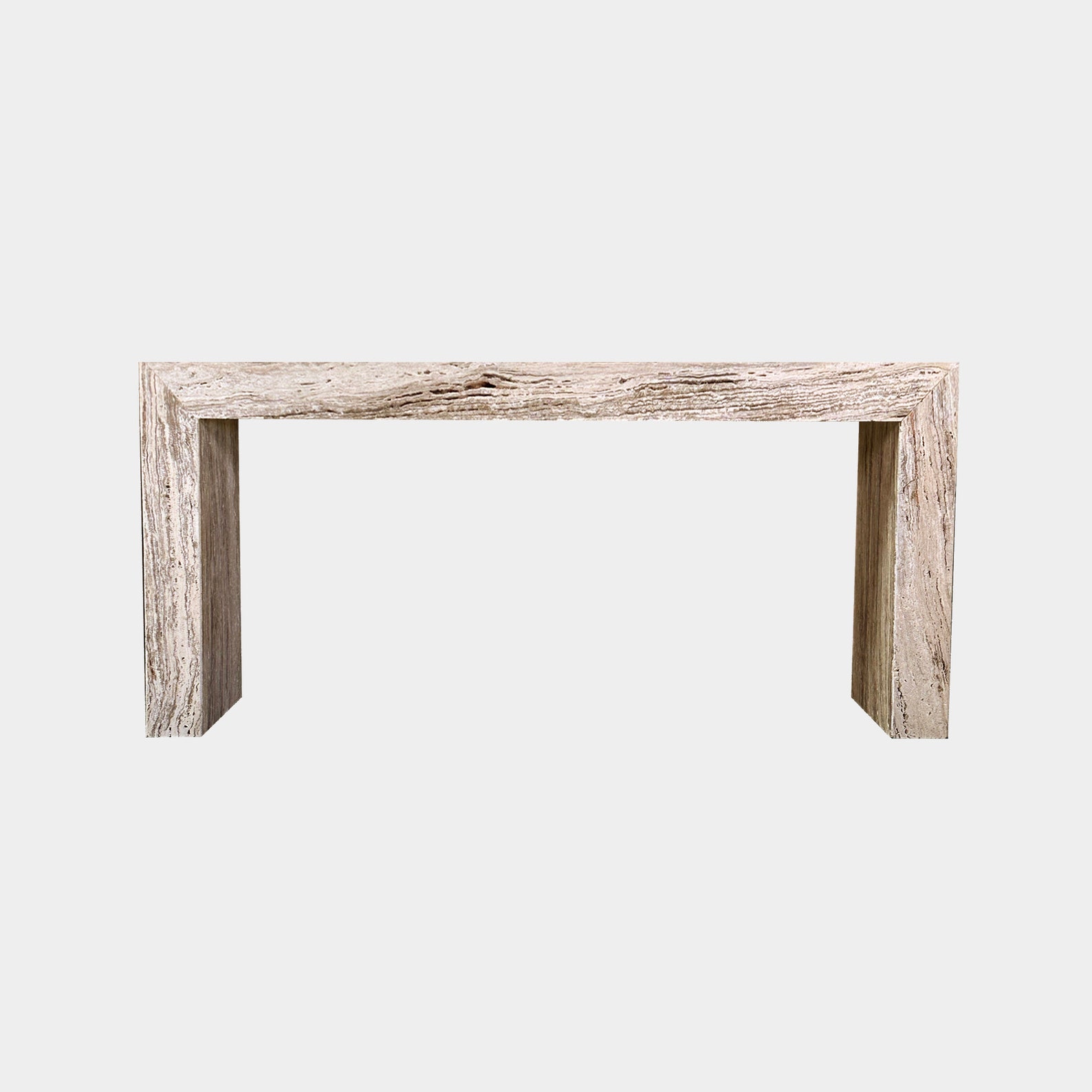 Travertine Console Table for Entryway, Silver Oak Travertine Console ...