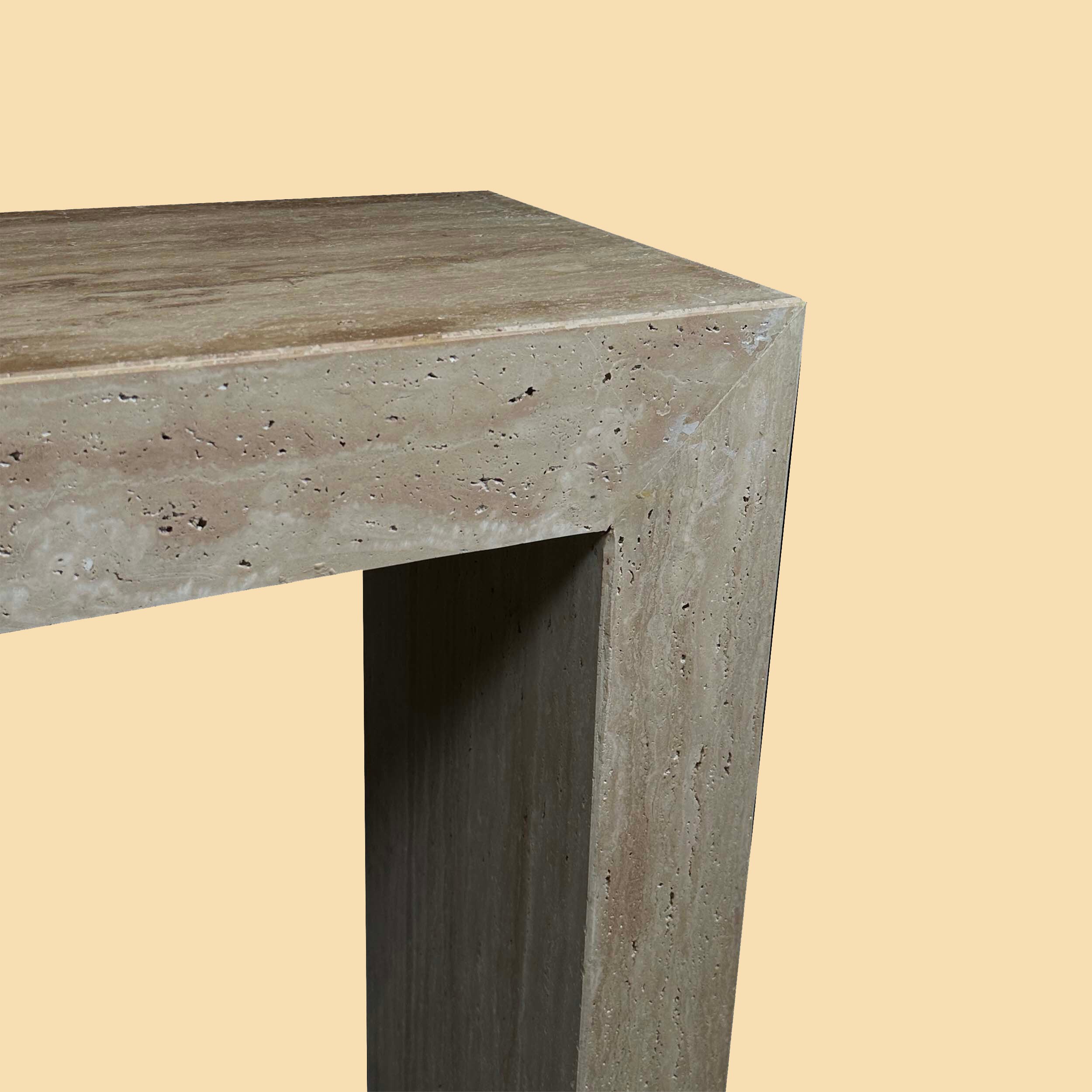 Travertine Console Table for Entryway, Latte Travertine Console Table ...