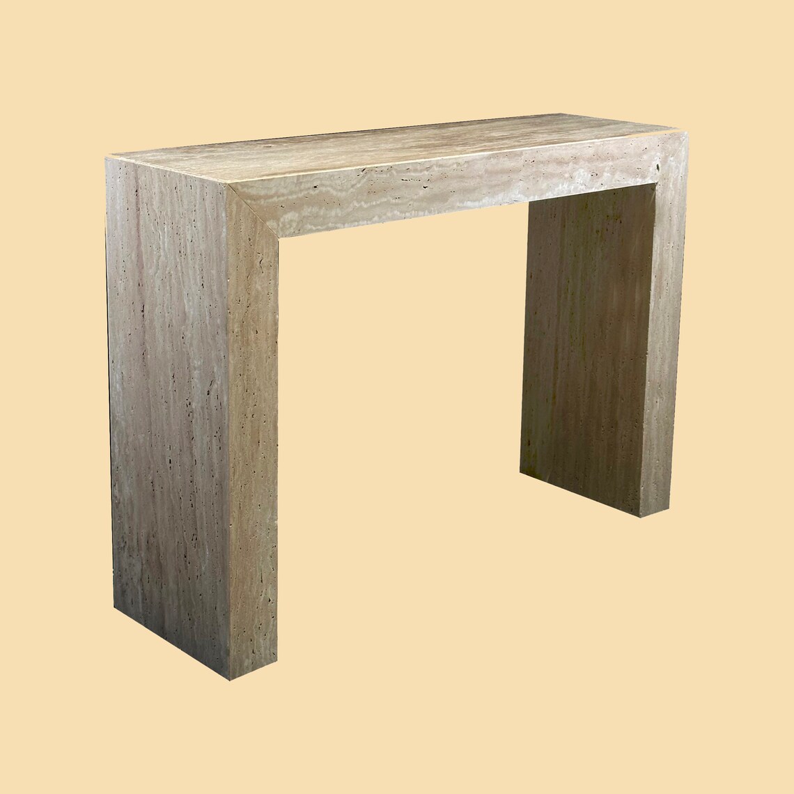 Travertine Console Table for Entryway, Latte Travertine Console Table ...
