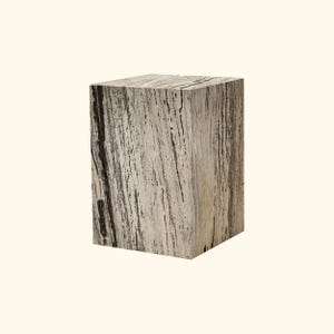 Silver Oak Travertine side table, Travertine Side Table, Travertine Plinth, Travertine Stand, Silver Travertine Plinth