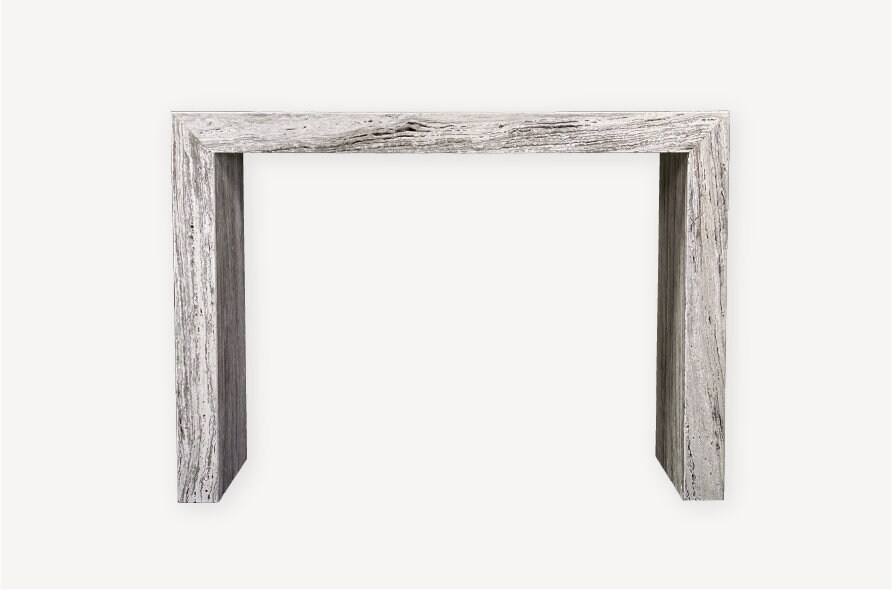 Travertine Console Table for Entryway, Silver Oak Travertine Console ...