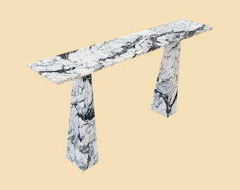 Arabescato Venato Console Table for Entryway, White Marble Console Table, Sofa Table, Modern and luxury Stone Furniture