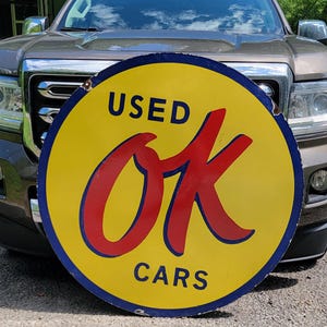 U.S.A OK USED CARSヴィンテージ サインプレート 看板 店舗什器 Ok Used Cars Signs - Etsy