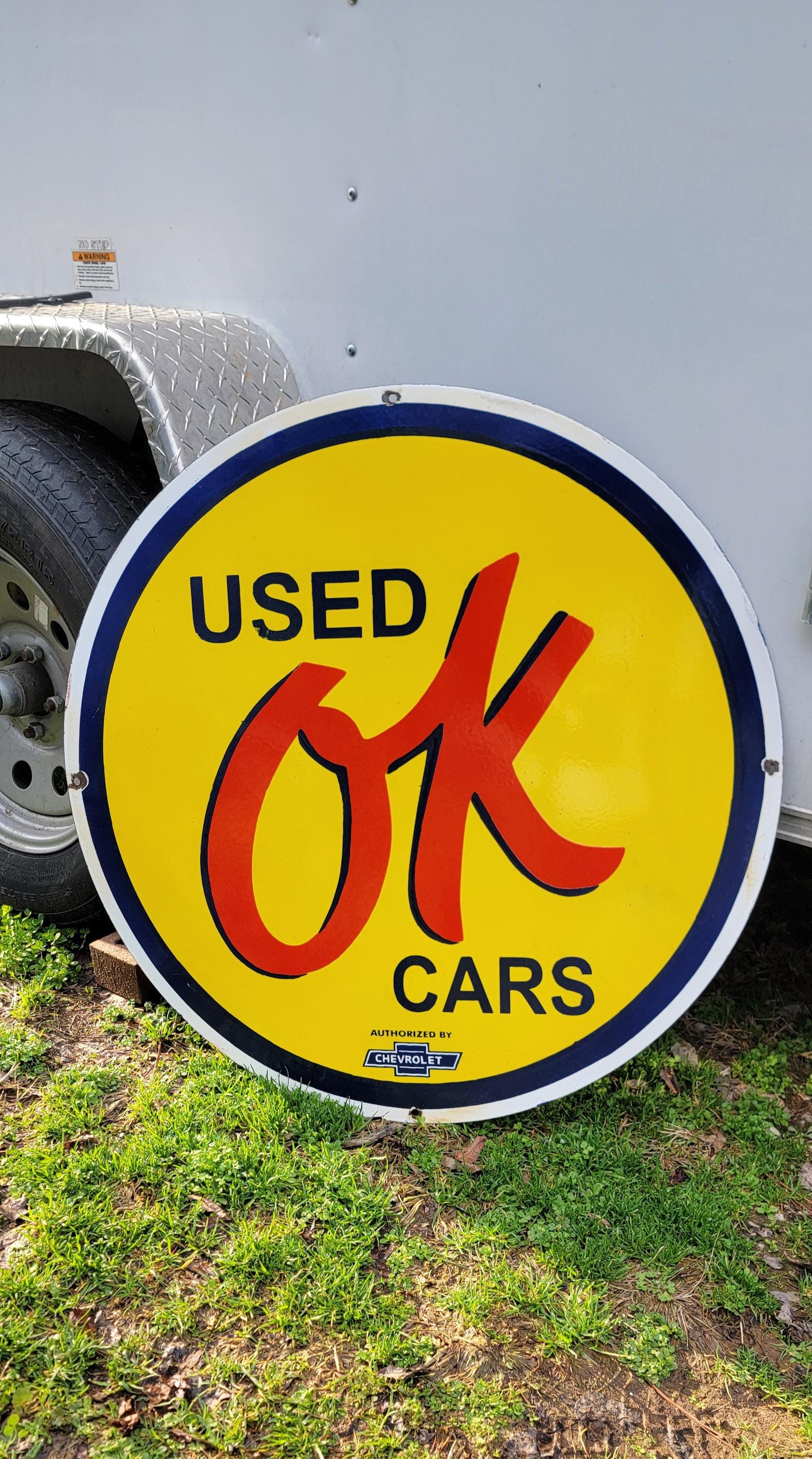 U.S.A OK USED CARSヴィンテージ サインプレート 看板 店舗什器 U.S.A OK USED CARSヴィンテージ サインプレート 看板 店舗什器