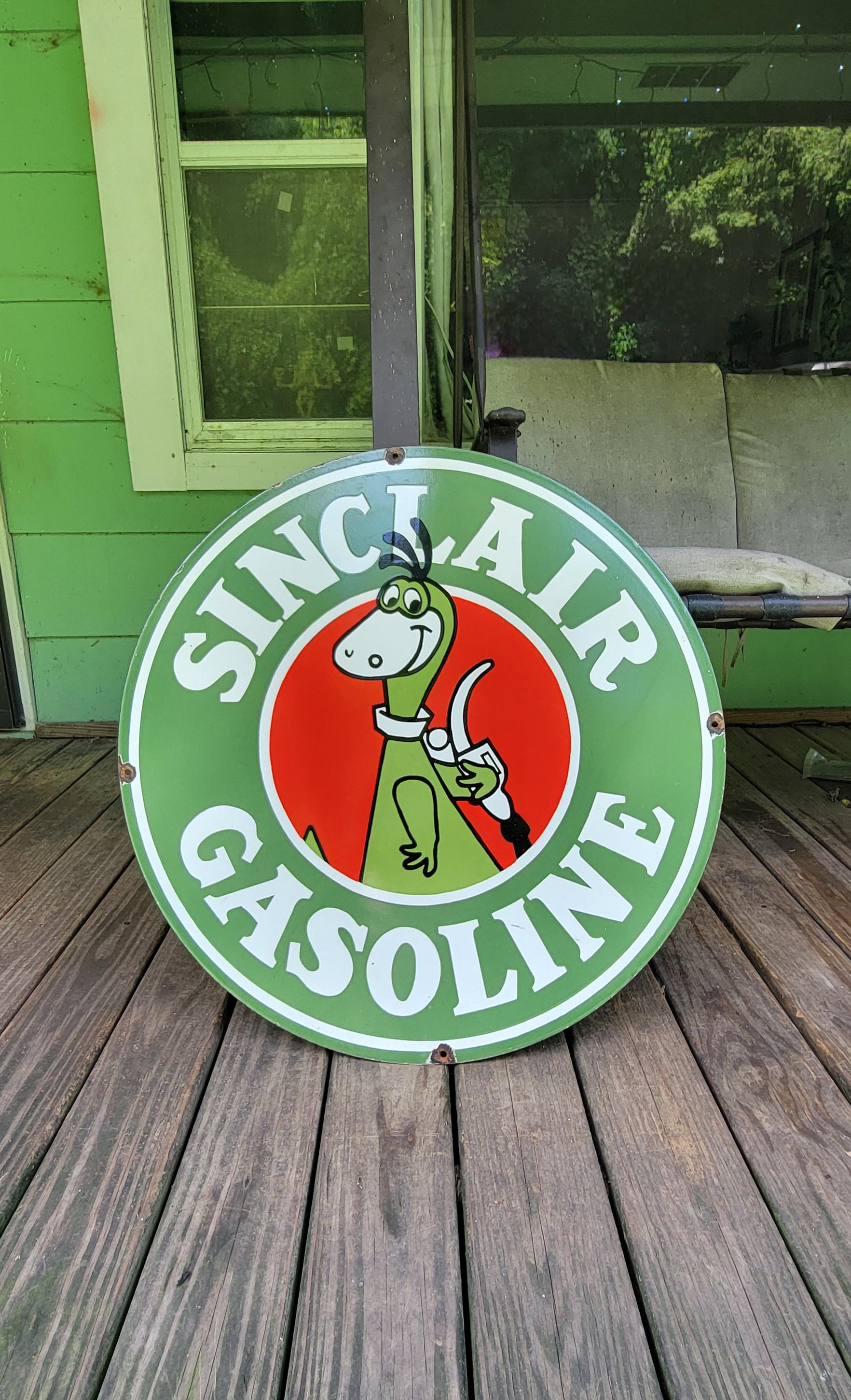 Sinclair Dino Sign Porcelain - Etsy