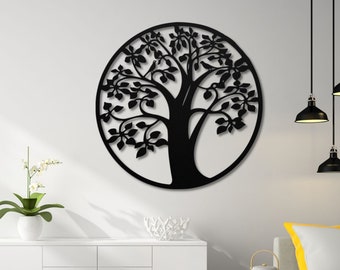 Tree of Life Metal Wall Art: Modern Home Decor Sign