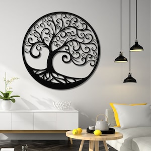 Tree of Life Metal Wall Art Metal Sign Living Room Decoration Aniverassary Housewarming Wedding Gift Idea Outdoors Celtic Oak Tree Wall Art