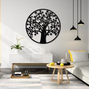 Tree of Life Metal Wall Art Metal Sign Living Room Decoration Aniverassary Housewarming Wedding Gift Idea Outdoors Celtic Oak Tree Wall Art