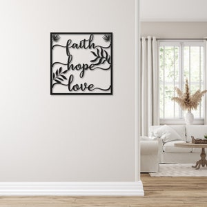 Faith Hope Love Metal Wall Art, Christian Home Decor - Etsy