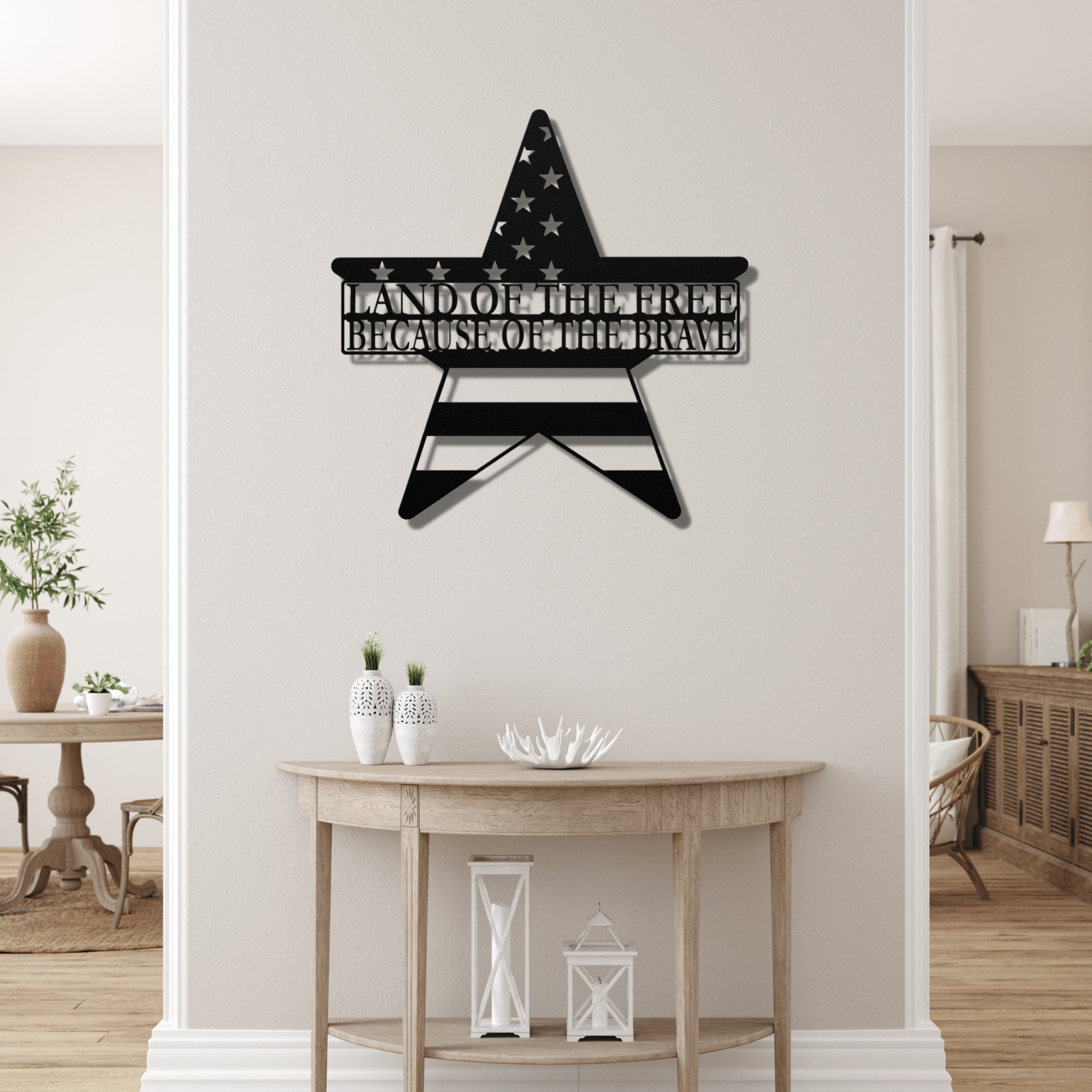 Rustic American Flag Metal Sign - Patriotic Wall Art - Etsy