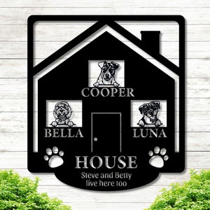 Personalized Dog Welcome Metal Sign, Custom Dog Metal Sign, Dog Metal Wall Art, Dog Lover Gift, Pet Door Sign, Dog Metal Sign, Welcome Sign