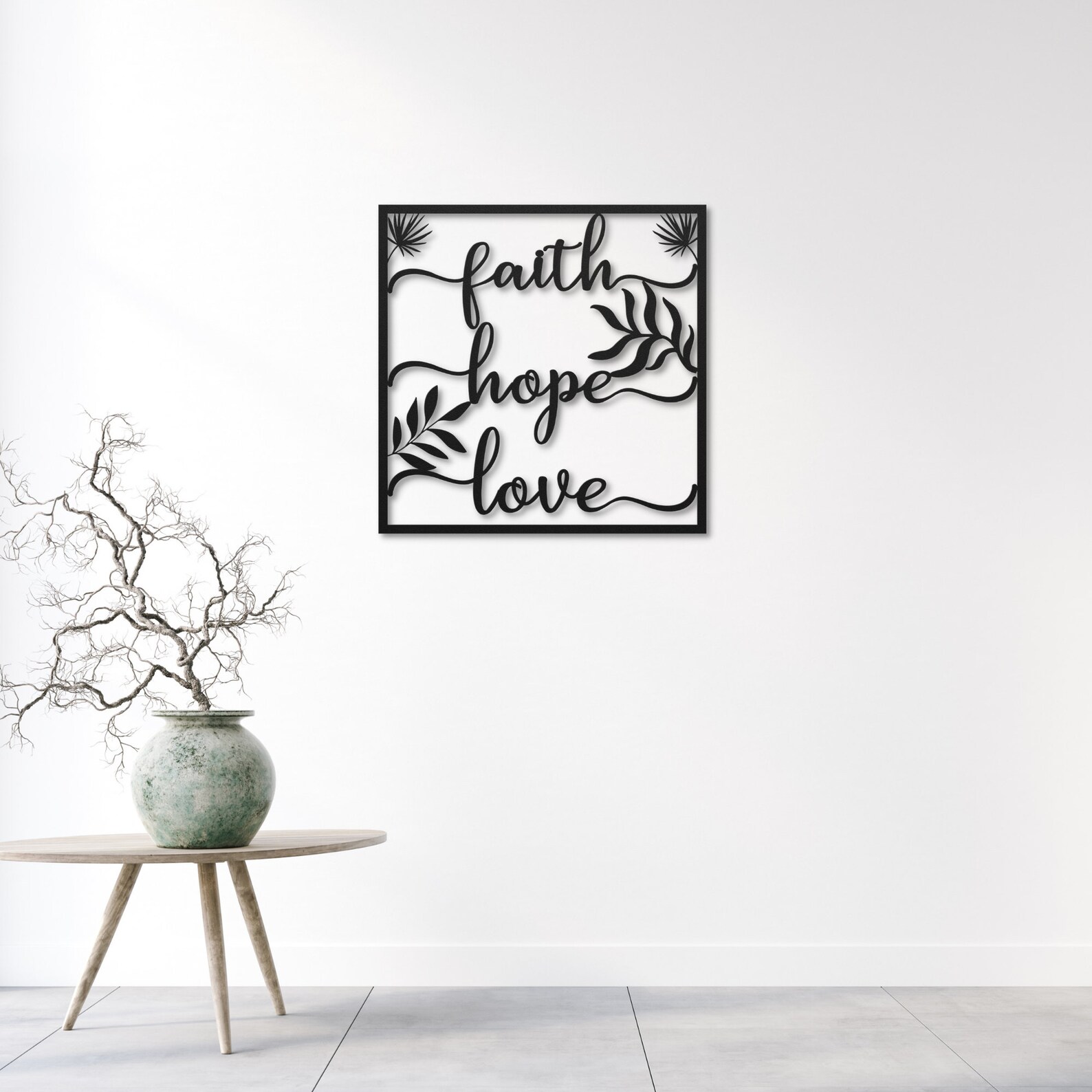 Faith Hope Love Wall Art Metal Wall Art Christian Wall Art Etsy