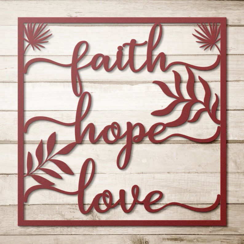 Faith Hope Love Metal Wall Art, Christian Home Decor - Etsy