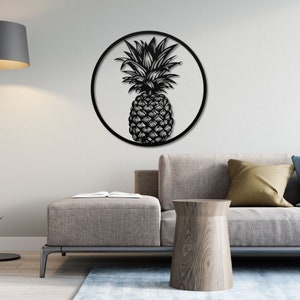 Pineapple Metal Wall Art, Tropical Home Decor, Unique Wall Hanging, Pineapple Decor, Housewarming Gift, Modern Wall Art, Beach Decor