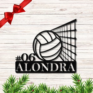 Volleyball Player Metal Sign,Volleyball Gifts for Players,Personalized Volleyball Player Name Sign,Custom Metal Name Volleyball Wall Decor