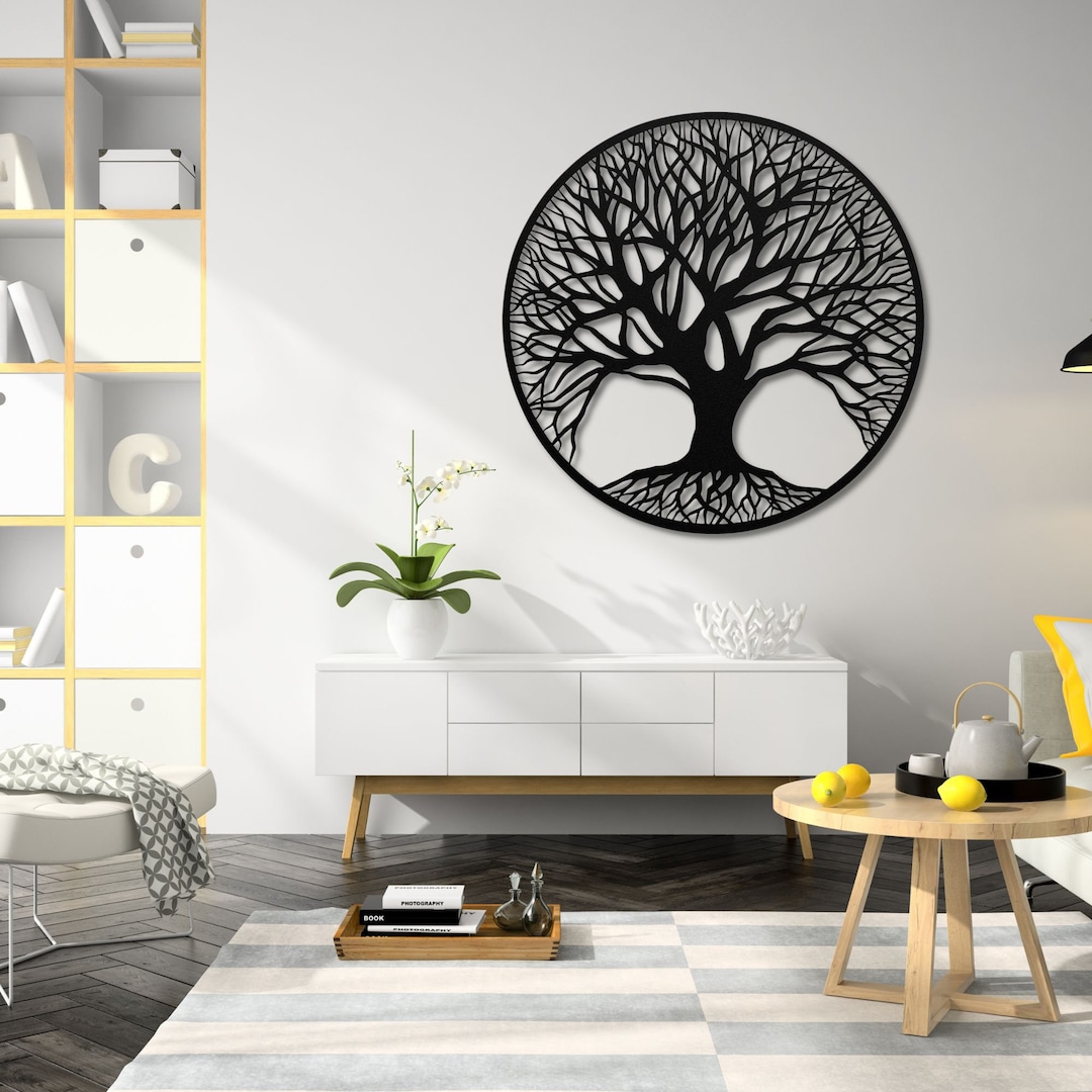 Tree of Life Outdoor Metal Wall Art Handcrafted Garden Decor Nature