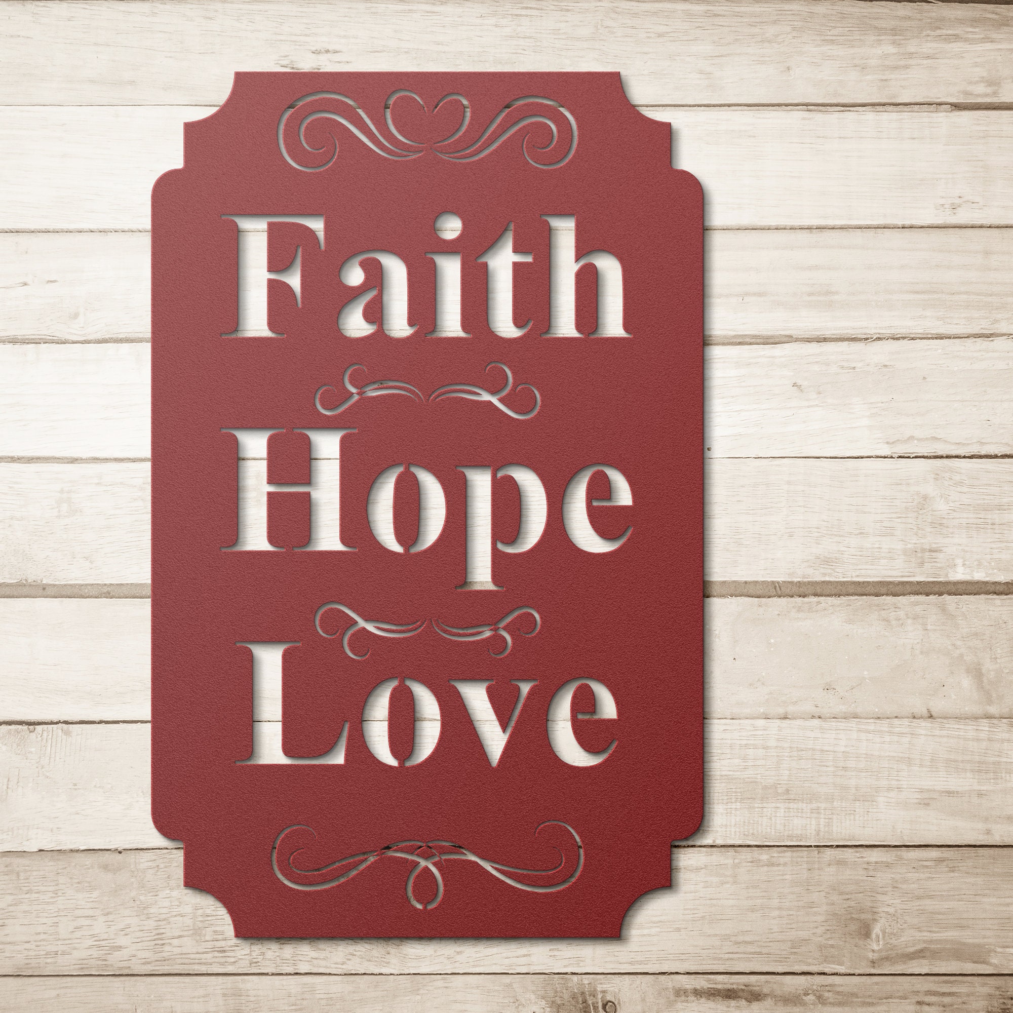 Faith Hope Love Wall Decor, Metal Wall Art, Bible Verse Wall Art ...