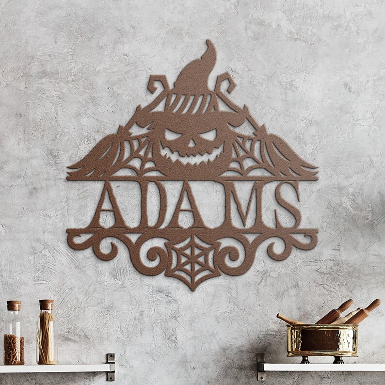 Personalized Spooky Family Metal Sign - Halloween Gift Idea For Family - Up to 7 Members main image 0