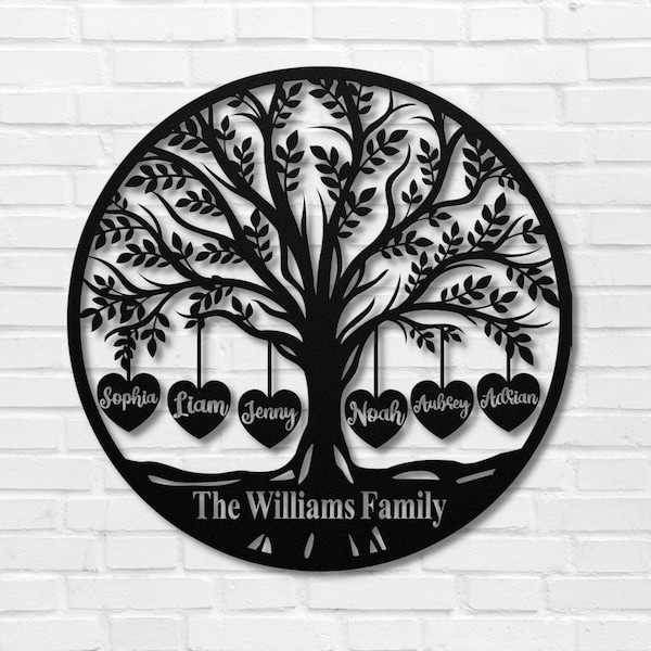 Family Tree Metal Wall Art Etsy