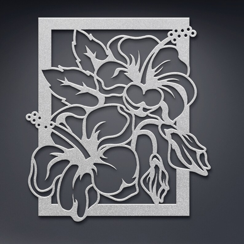 Hibiscus Flower Metal Wall Art Hibiscus Flower Home Decor Etsy