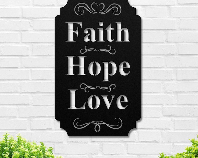Faith Hope Love Metal Wall Art, Home Decor, USA Made - Etsy Canada