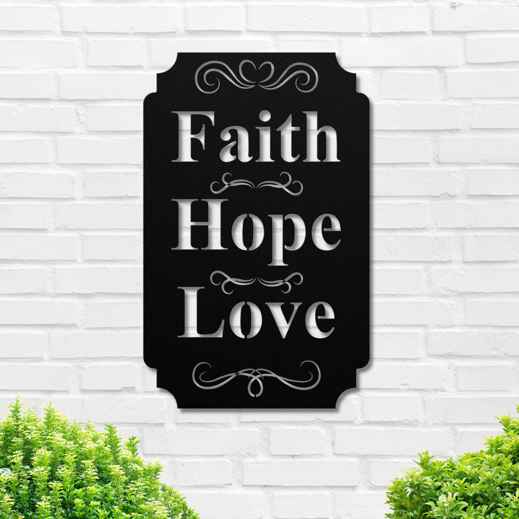 Faith Hope Love Wall Decor, Metal Wall Art, Bible Verse Wall Art ...