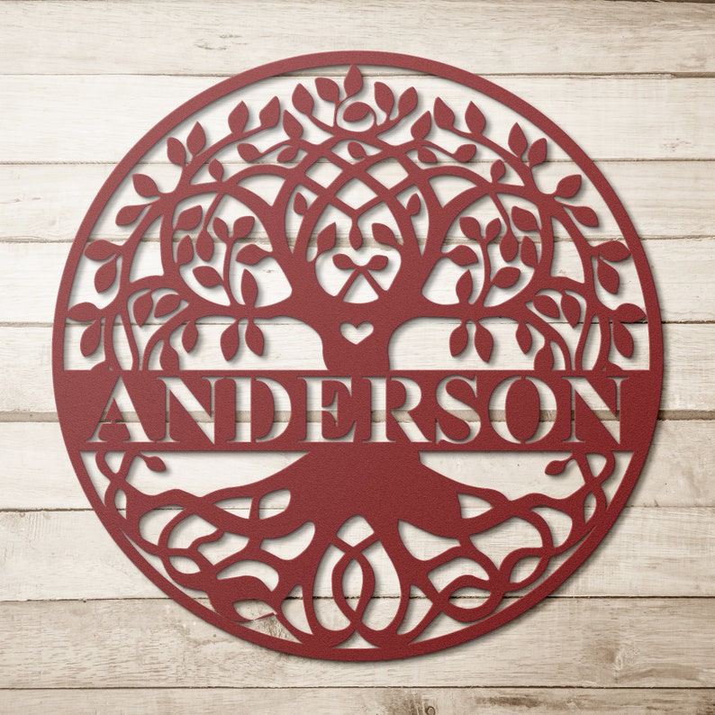 Personalized Tree of Life Metal Wall Art, Family Name Sign - Etsy