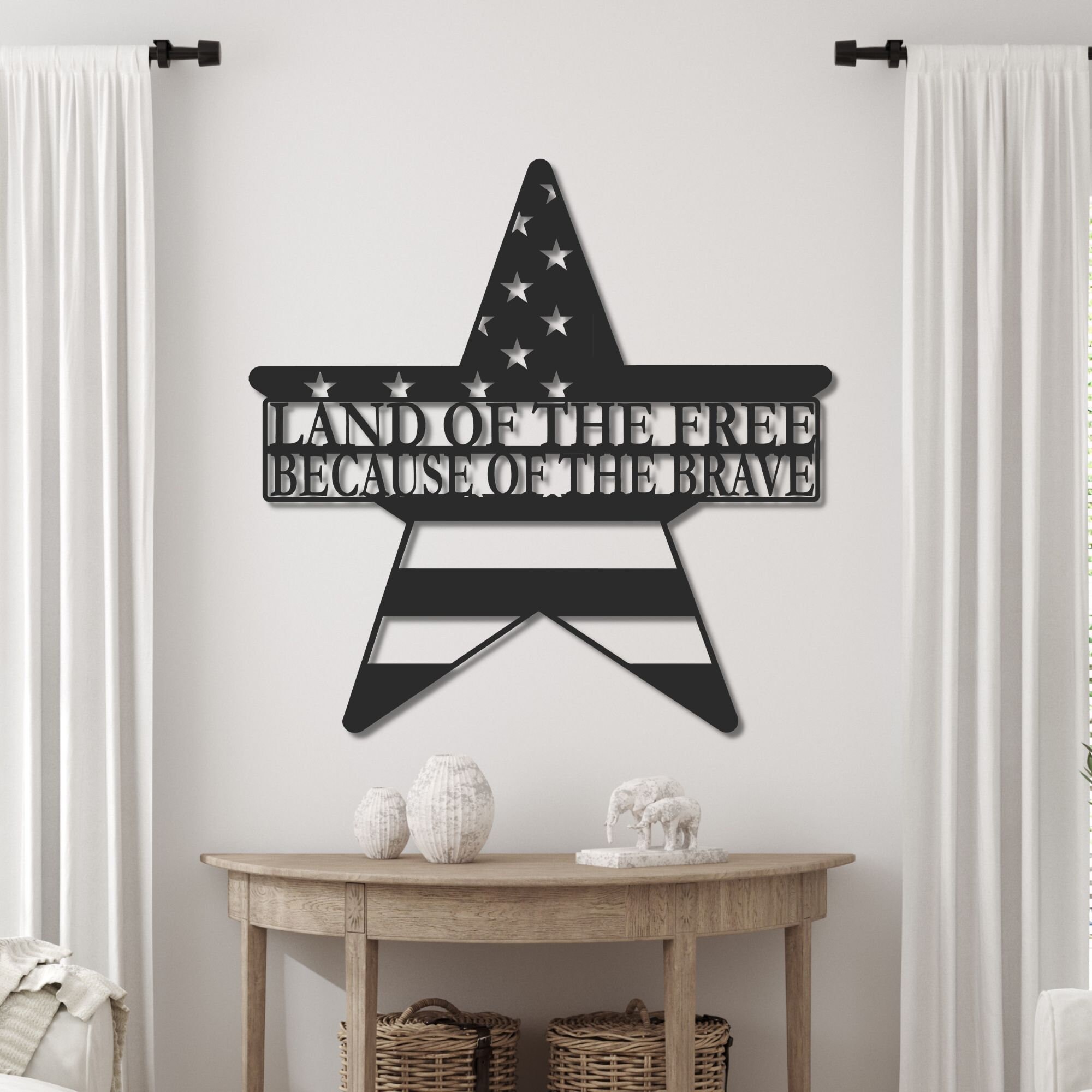 Rustic American Flag Metal Sign - Patriotic Wall Art - Etsy